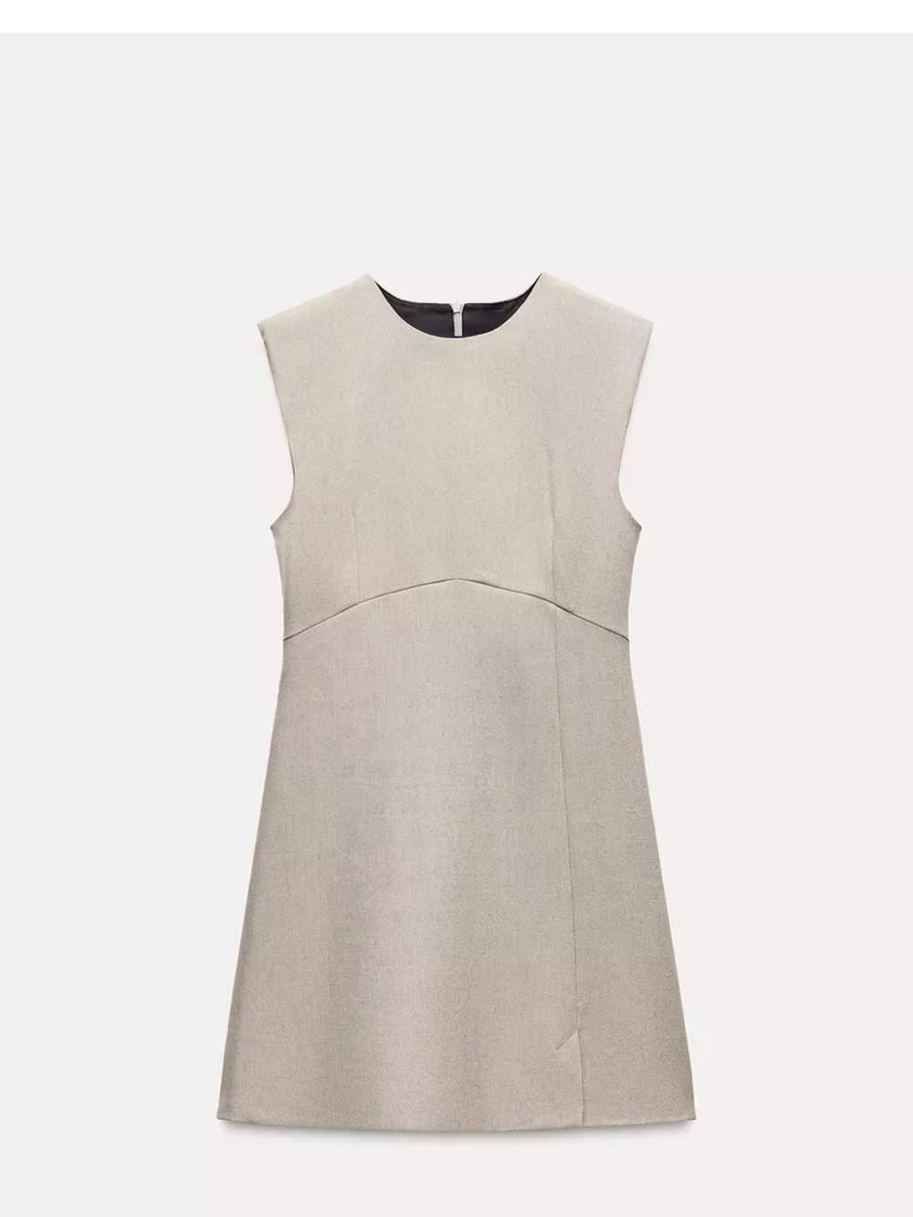 Zara Sleeveless Beige A-Line Dress